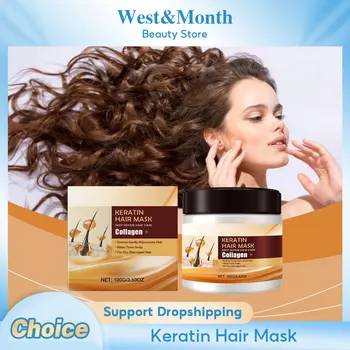 Collagen Hair Mask Anti Prevent Frizz Repairing Damaged Reduce Breakage Eliminating Split Ends Nourish Scalp Smoothing Hair Mask