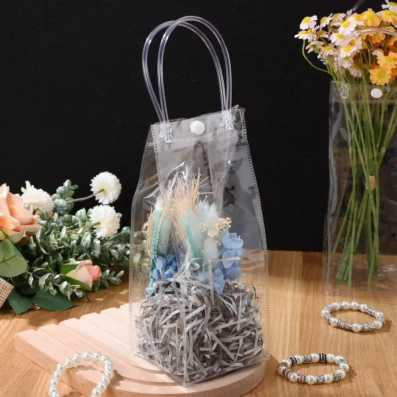 5–50 Stück transparente Geschenktüten aus Kunststoff mit Griffen, langlebige PVC-Verpackung für Schmuckpräsentation, Blumen und Hochzeitsgeschenke – Detail 12
