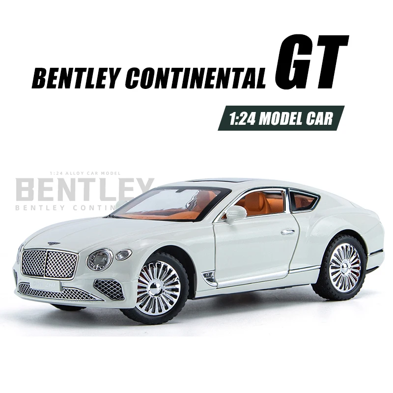 

Коллекция 1/24 года, модель Bentley Continental GT, модель автомобиля из сплава, статические украшения, Модифицированная литая игрушка, подсветка, звук, игрушки для детей, подарок