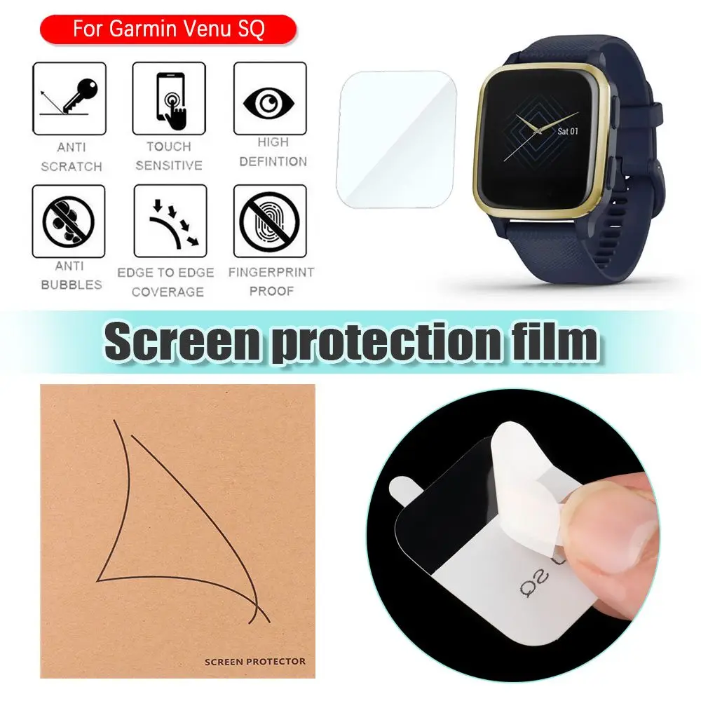 

Impact Resistant Anti-Fingerprint Protective Films HD Soft Tempered Glass Screen Protector For Garmin Venu SQ SQ Music