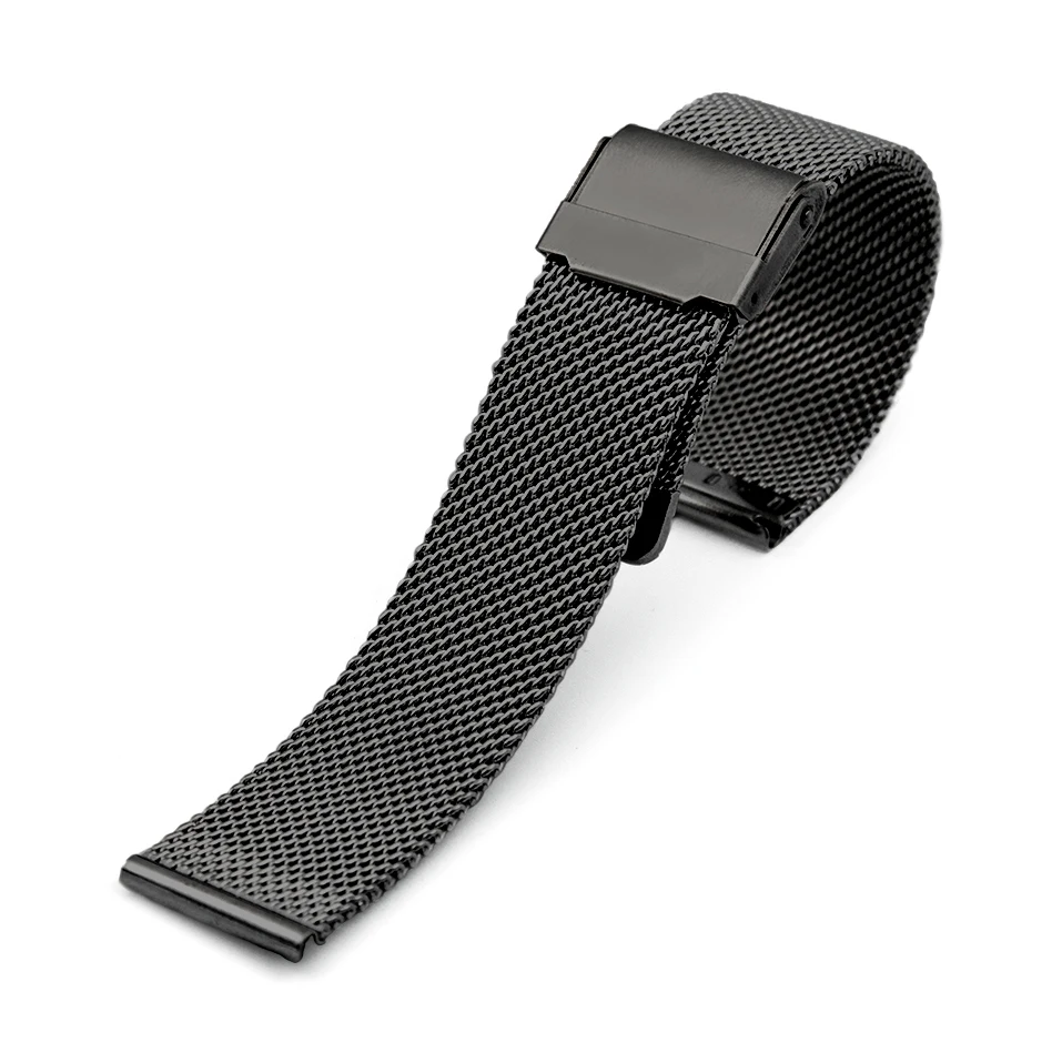 Elegant Milanese Stainless Steel Mesh Watch Band with Adjustable Widths