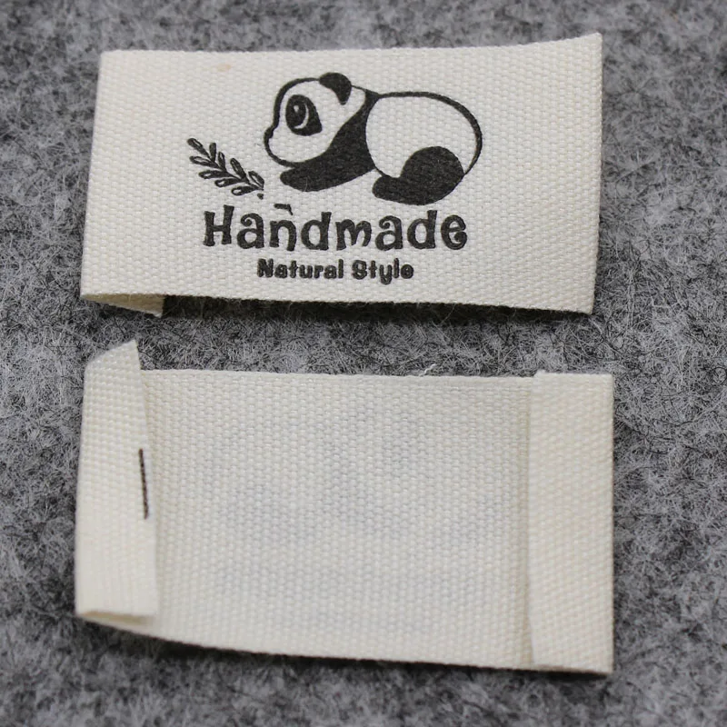 100pcs 수제 라벨/천 개인 라벨 인쇄 면화 라벨 태그 의류 인쇄 태그 의류 면화 라벨