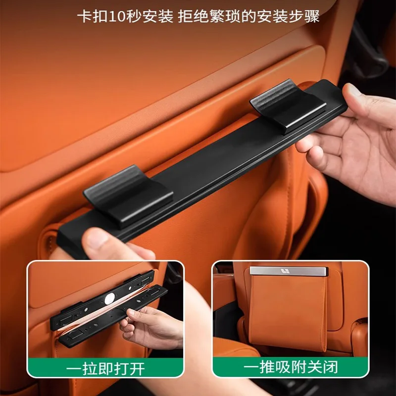 Interior Car Seats Car Trash Cans Orange Leather Accessories Suitable for Leading Ideal LiXiang L7 L8 L6 L9