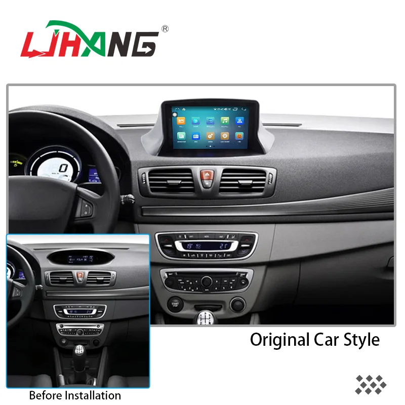 LJHANG DSP Carplay 1 Din Android 13 8 + 128G lettore multimediale per auto per Megane 3 Fluence 2009-2015 WIFI navigazione GPS Radio stereo