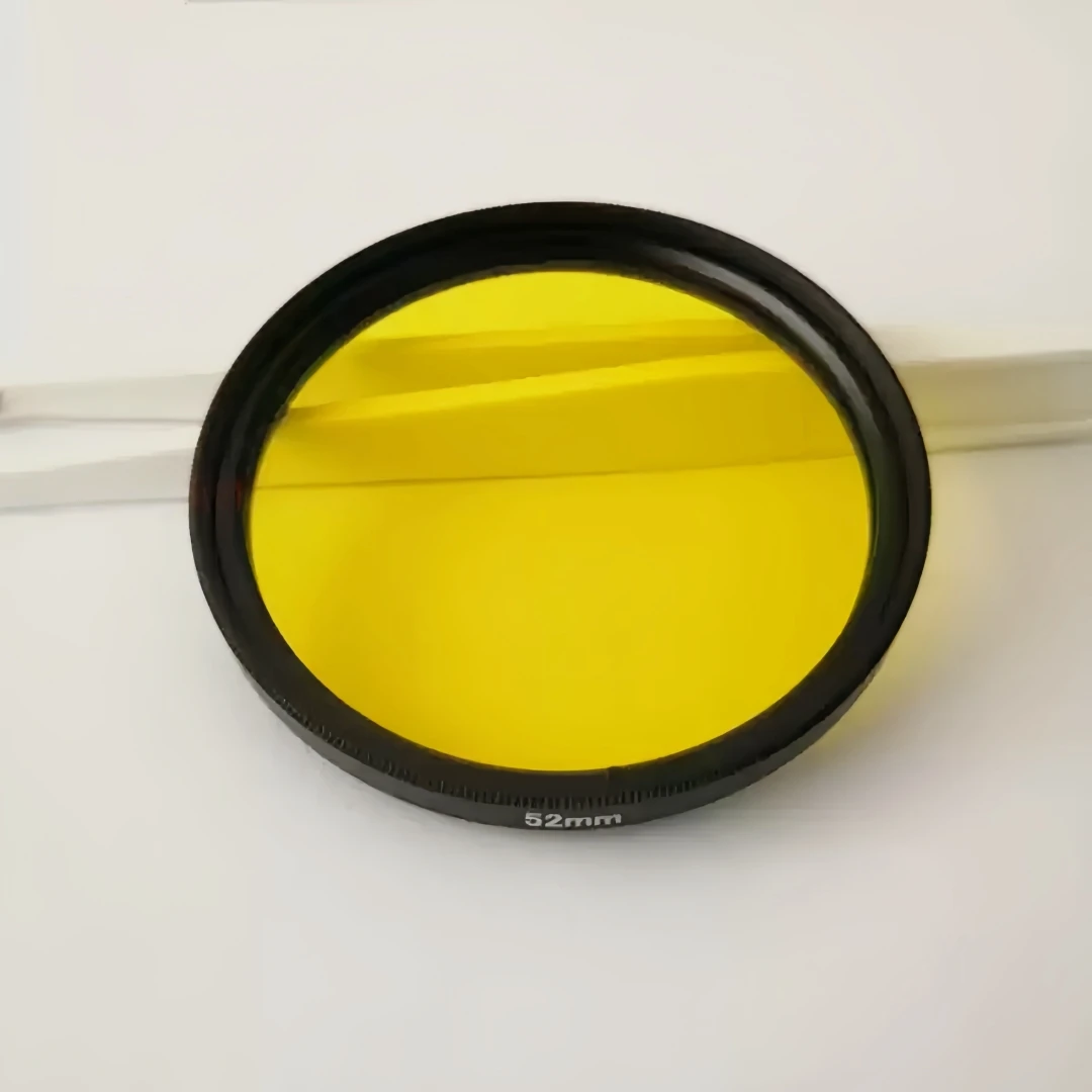 510nm IR 통과 노란색 필터 레트로 인물 사진 및 심우주 촬영용 황금색 광학 유리 렌즈 LED 청색광 오염 감소