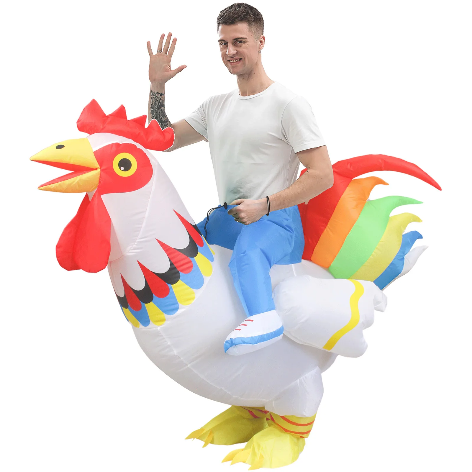 

Inflatable Chicken Costumes for Adult Funny Halloween Costumes Cock Rooster Costume Adult Size Cosplay Costume Suit