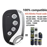 For TO.GO 2/4WK,2/4WP,T2/T4WK,LOT1W,LOT2W,LOT4,WLOT2WMS  433MHz  Garage Door Remote Control 433,92mhz Fixed Code 1