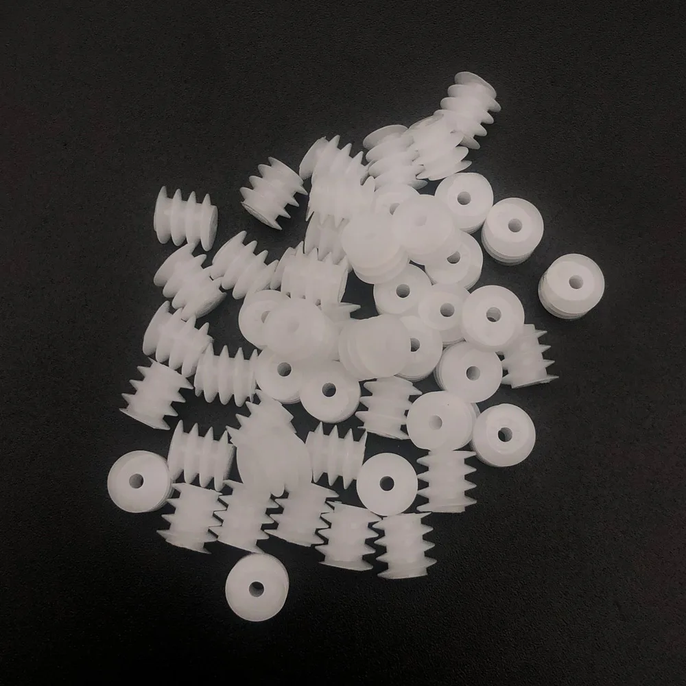 50Pcs/Lot 0.5M Plastic Spindle Worm Reduction Gear Dia.6MM X L/H 6MM Bore Aperture Hole 1.45MM 1.5MM 1.5A 0.5M661.5A 0.5 Module