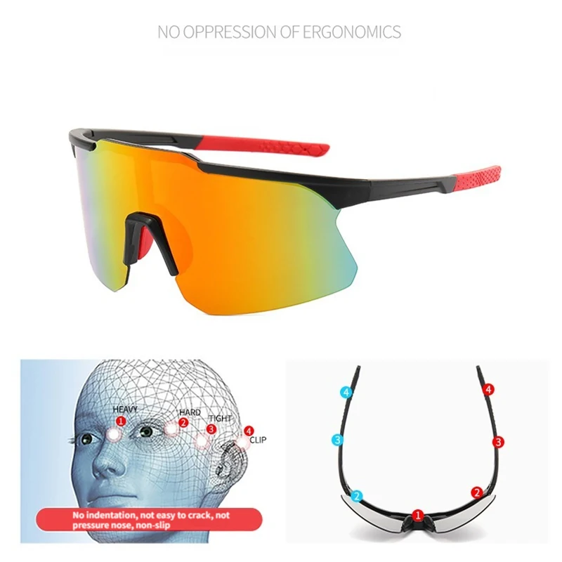 Cycling Glasses Cycling Glasses Large Frame Sunglasses Men Women Outdoor Anti-ultraviolet Bicycle Driving UV400 Riding Glasses 10 Colors
