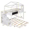 Creative Kids Mini Loft Bed with Storage Stairs & Play Area House Bunk Beds 2