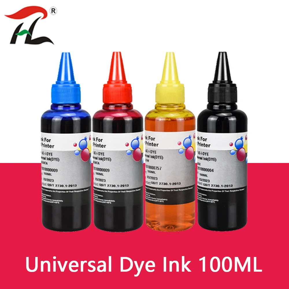4 Color Dye Ink For HP,4 Color+100ML,for HP Premium Dye Ink,General for HP printer ink all models 302XL 62XL 63XL 301XL 304XL