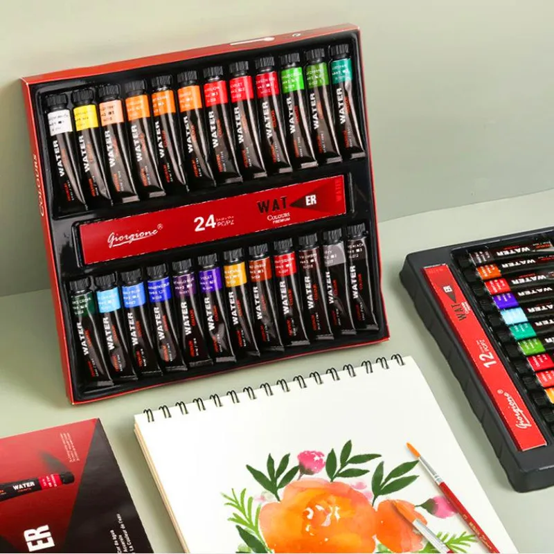 Acrylic Paint Set 12/24 Colors Craft Paint for Fabric/Clothing/Nail/Canvas/Rock Painting Waterproof Drawing Set Art Supplies acrylic paint set acrylic paint acrylic pigment fabric paint