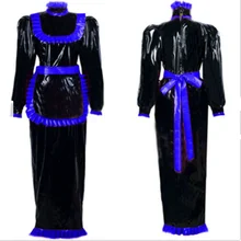 

PVC Lockable Long Skirt Cosplay Black Long Sleeved Tight Skirt