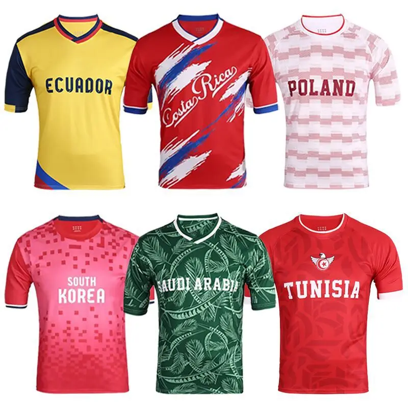 2022 Fashion Football Soccer Men Short Sleeve Country Flag Printed Fans  Cheer Tshirt Breathable Oversized Jersey Shirt Tee