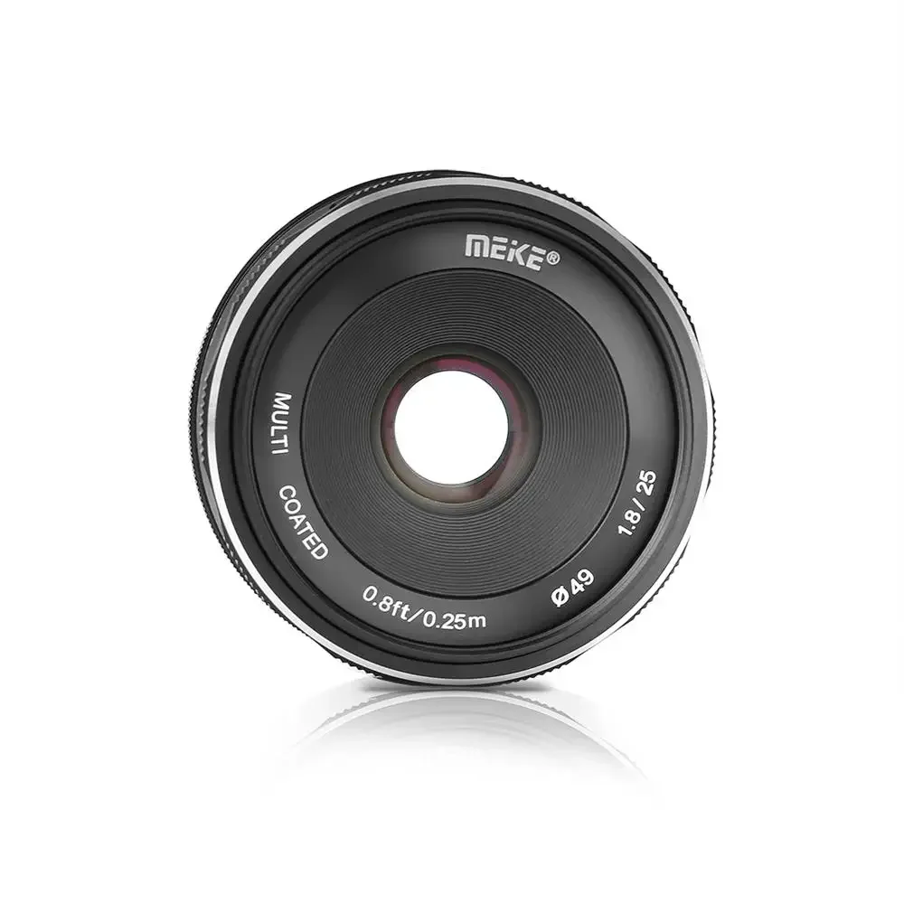 Meike 25mm F1.8 광각 수동 초점 렌즈 APS-C 캐논용 미러리스 카메라 렌즈 N1 마운트 FX 마운트 M43 마운트