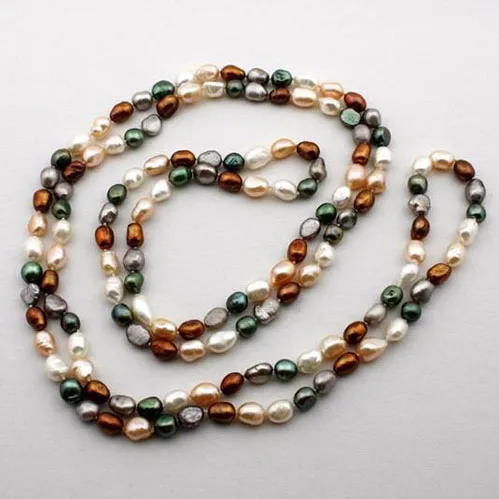 

Любимые модные украшения из жемчуга, многоцветное ожерелье из пресноводного жемчуга с культивированным жемчугом, длинный жемчуг в стиле барокко, идеальный подарок на день рождения
