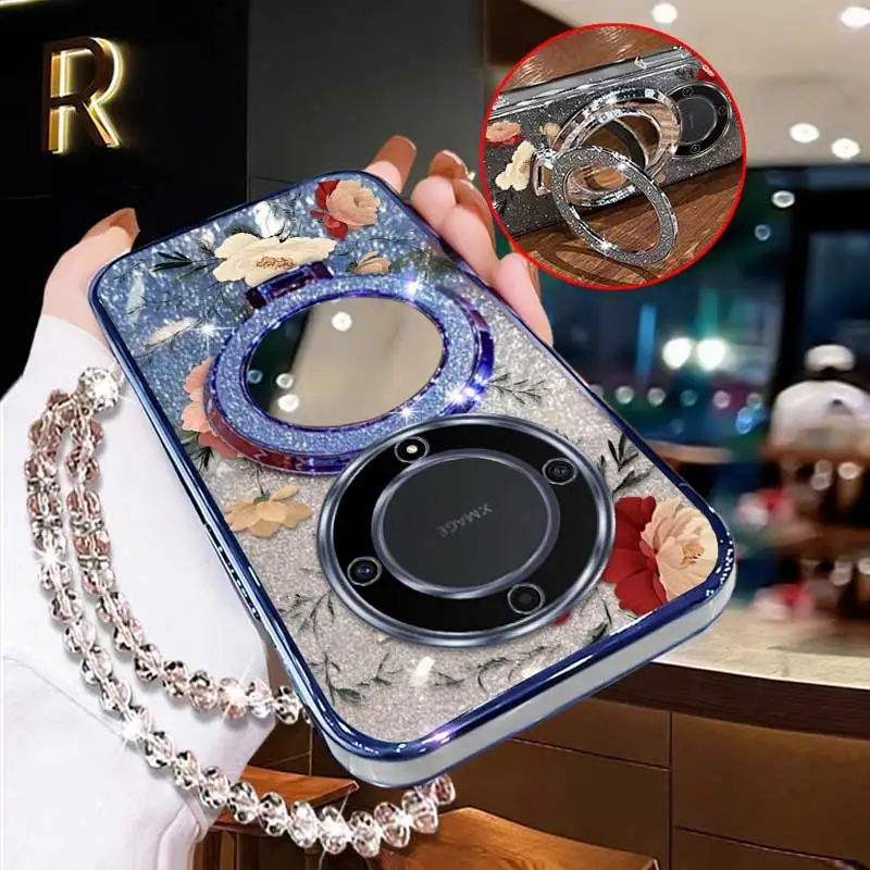 Floral Bud Phone Case Set with Lanyard and Stand - 3 Piece Collection