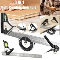 3 In 1 Square Angle Ruler Set Engineer Adjustable Combination Spirit Level Ruler Combination Protractor Measuring Tool Set 300mm 1
