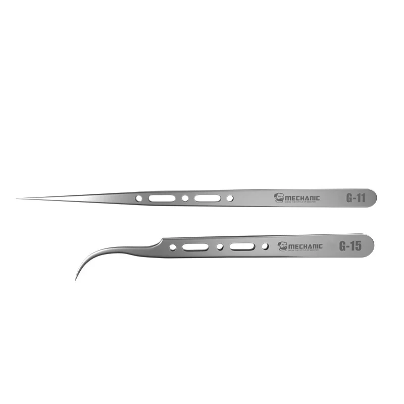 MECHANIC G-15 G-11 Stainless Steel Extra Hard Anti-Magnetic Tweezers For Phone Repair Fingerprint Precision Flying Wire tools
