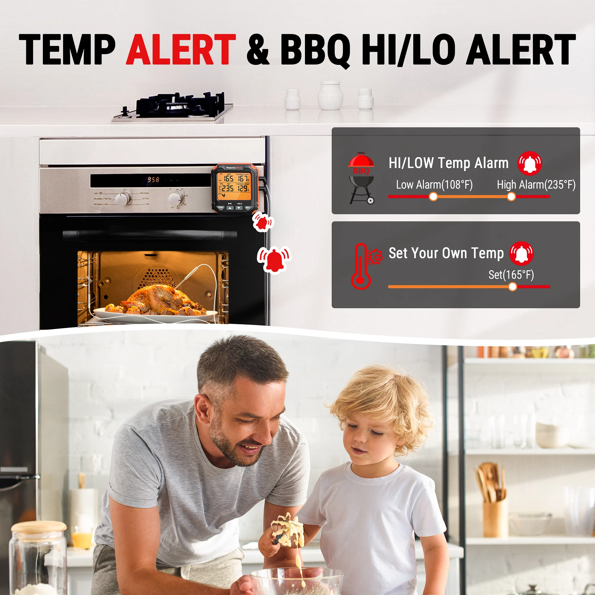 ThermoPro TP717 Dual Probes Electronic Backlight Food Thermometer Cooking BBQ Oven Thermometer with Big LCD Screen For Kitchen 4