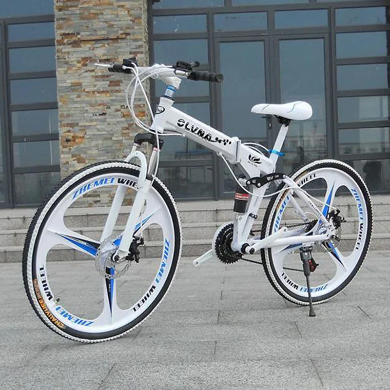 26 "Doppio Freno A Disco Doppio Shock Bike Adulto Maschio E Femmina Assorbimento Pieghevole Una Ruota Mountain Bike Studente Mountain Bike