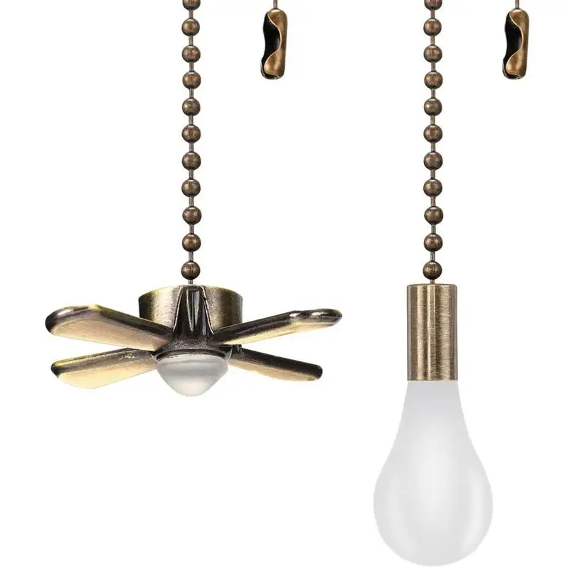 Ceiling Fan Pull Chain Beaded Ball Extension Chains Light Bulb Fan Pulls Set Connector Ceiling Light Supplies 2pcs
