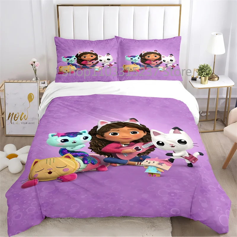 

Gabby's Dollhouse Cartoon Couette 220x240 Duvet Cover Sets Printed Bedding Set Double Queen King Size,Bettbezug