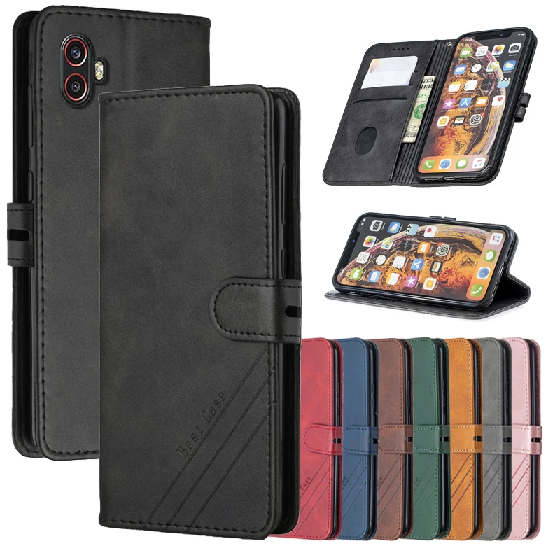 

Leather Flip Xcover6 Case on For Samsung Galaxy XCover 6 Pro Xcover Pro 2 6Pro Pro2 G736 Magnetic Cases Stand Wallet Phone Cover