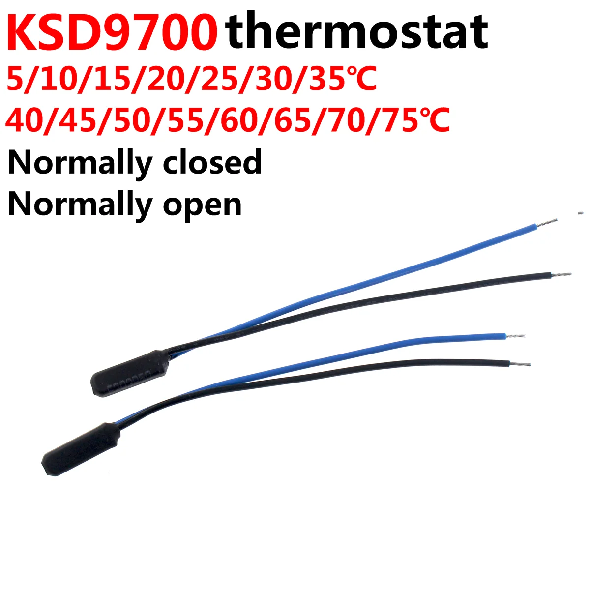 5PCS KSD9700 constant Temperature Switch 5A/250V Normally Closed/Open Thermostat 45 50 55 60-100 Degree Bimetal Disc Thermal