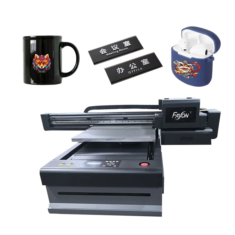 UV 평판 A1 잉크젯 프린터 6090 (엡손 XP600 프린트 헤드 장착) 유리, 아크릴, 목재, 플라스틱, 금속, PVC, 플렉스 인쇄 기계