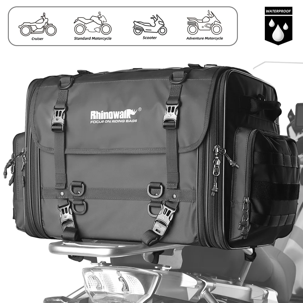 Rhinowalk Motorcycle Bag 40-60L Waterproof Motorcycle Rear