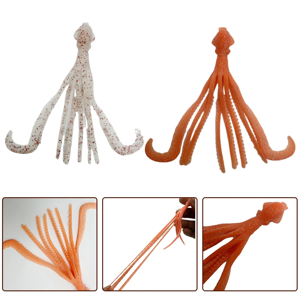 

4pcs 10cm Octopus Luminous Squid Bait With UV Effect TPE Fishing Soft Lure Fishing Tools For Saltwater Fishing Night Fishing