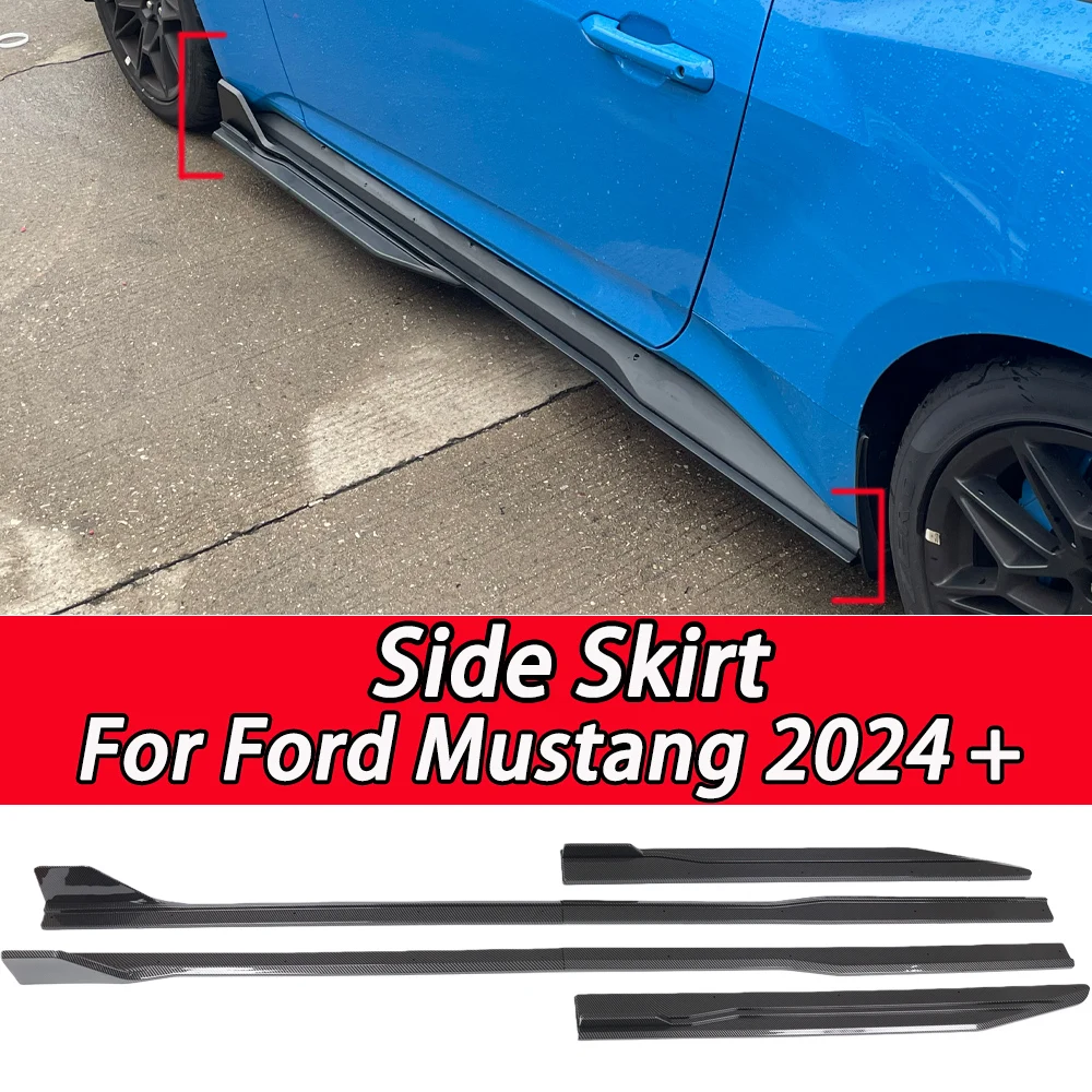 포드 머스탱 다크 호스 S650 2024 2025 2026 GT500 스타일 사이드 스커트 윙렛 외부 액세서리 바디 키트