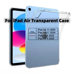 Premium Tri - Fold Magnetic Stand Leather Tablet Case - 11 Inch - iPad Air 11 2024 M2 (Transparent shell)