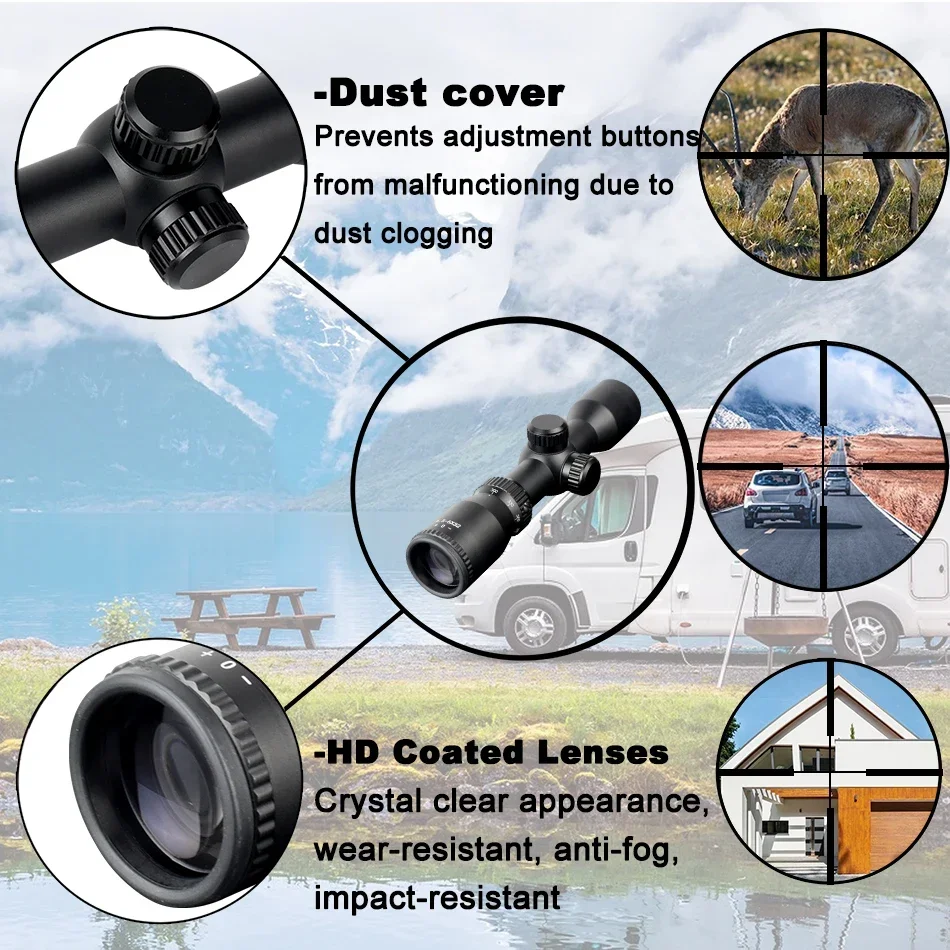 1.5-5X32 Crossbow Scope Crossbow Short Hunting Riflescope Illuminated Optical Sight Range Finder Reticle Hunting Gun Accessories