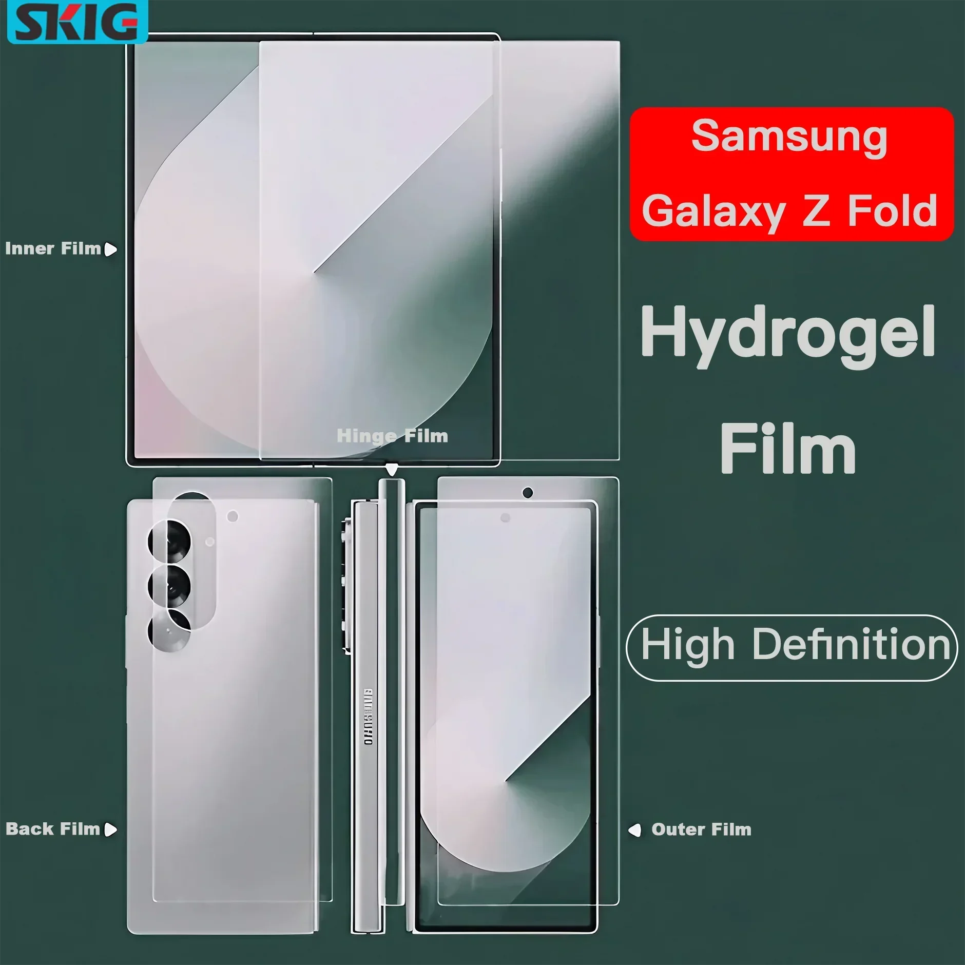 Premium Hydrogel Soft TPU Film Full Body Screen Protector with Inner and Outer Hinge Coverage