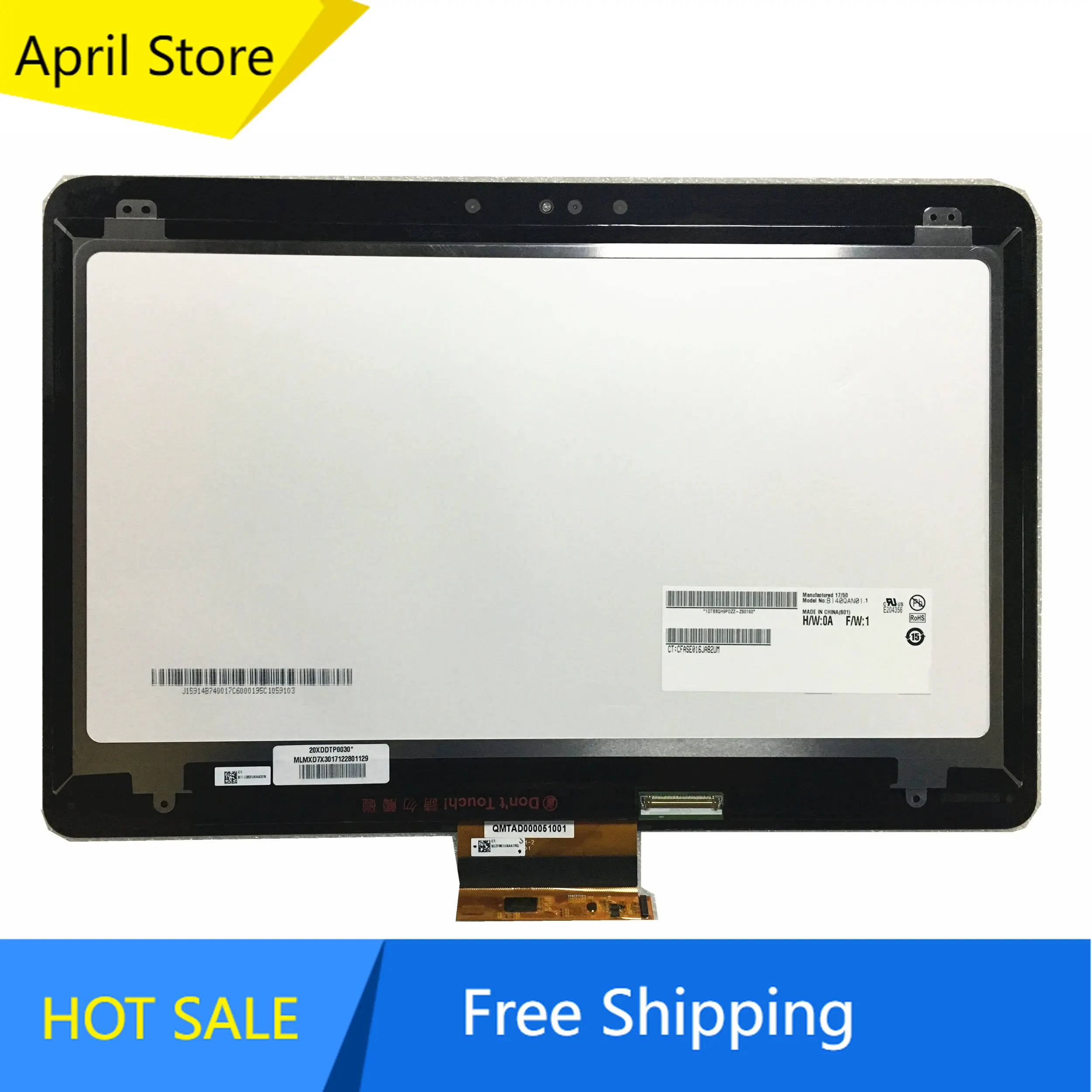 

B140QAN01.1 14.0'' Laptop LCD Touch Panel Assembly For HP EliteBook Folio 1040 G3 Laptop Lcd Screen 2560*1440