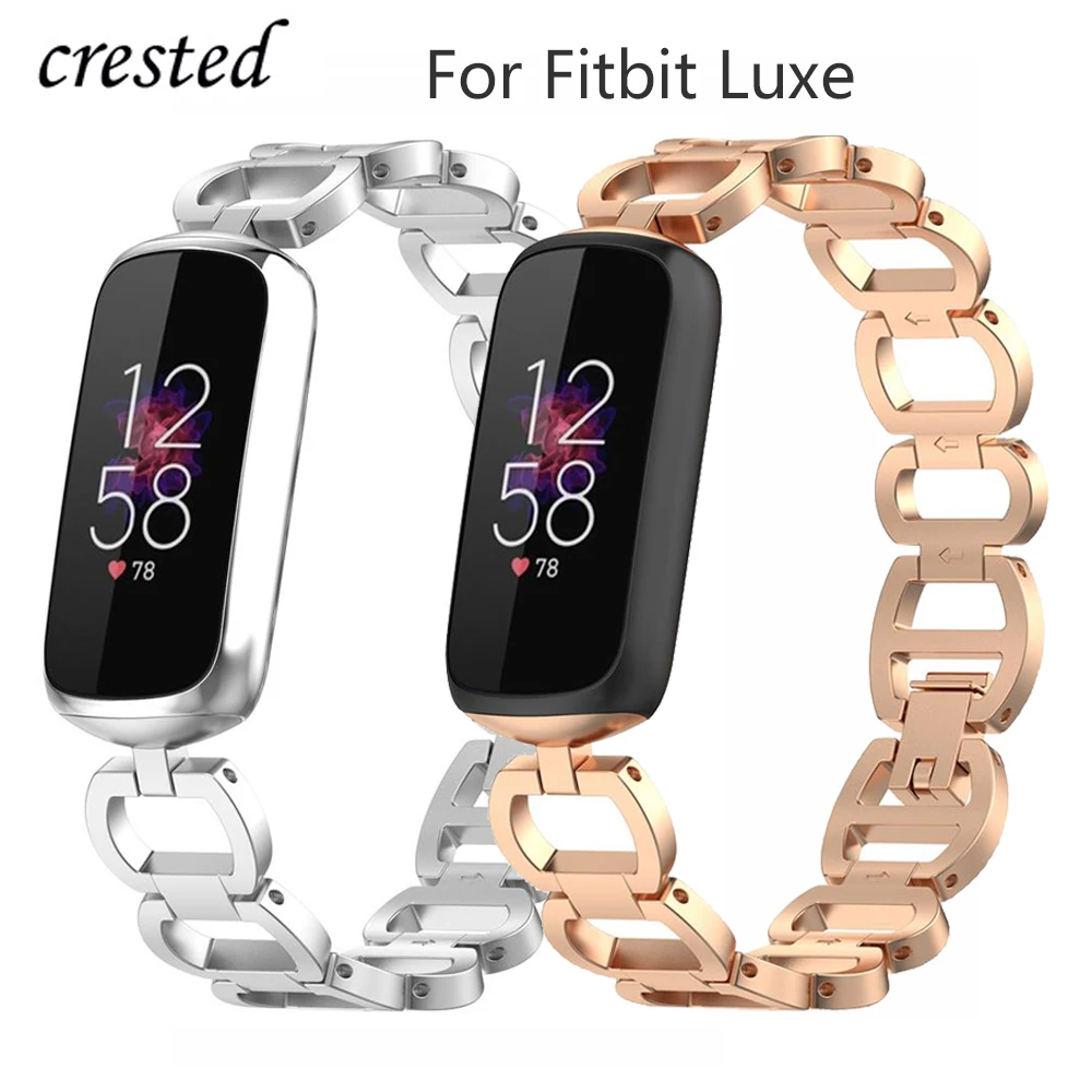 Fitbit 럭셔리 스트랩 교체용 스테인리스 스틸 밴드, 스페셜 에디션 액세서리, 스마트 워치, Correa 벨트, 럭셔리 금속 팔찌