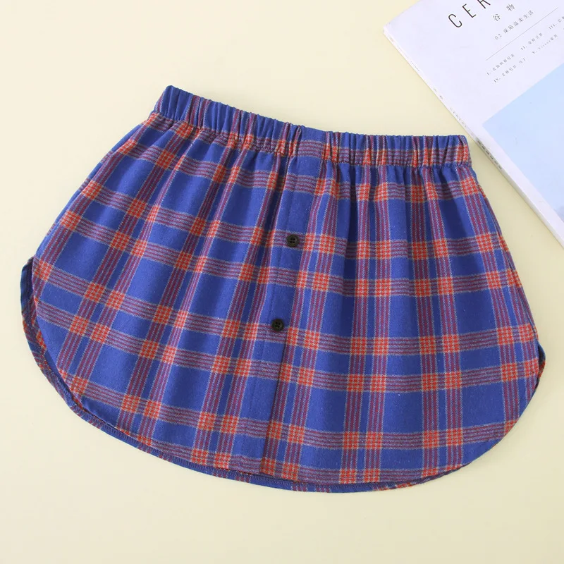 

Women Plaid Detachable Underskirt Shirt Extenders Ladies A Line Mini Skirt Sweater Blouse Tail Hem Extender Hemline Mini Skirts