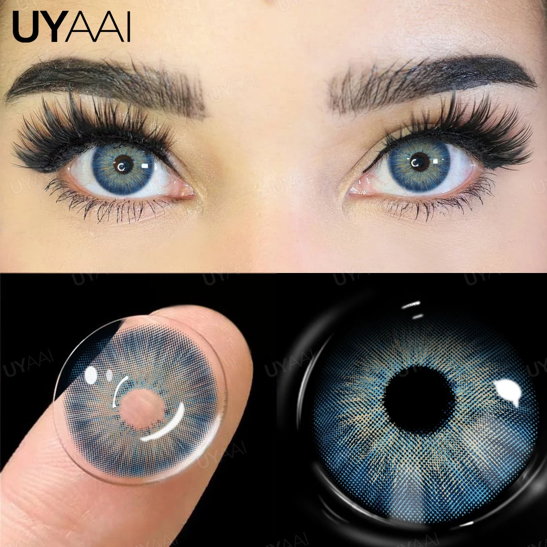 UYAAI 1 Pair Color Contact Lenses for Eyes Blue Eye Color Lenses Natural Colored Pupils for Eyes Green Lenses Eye Contacts