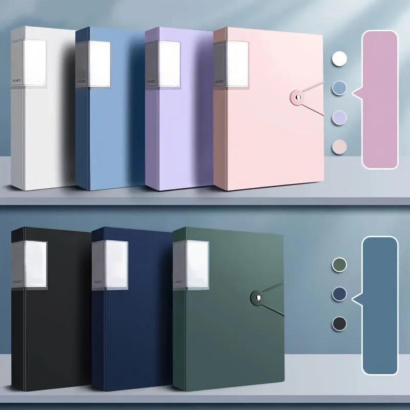 A4 Data Storage Book with Transparent Cover and Label - 60-Page Multi-Functional Folder