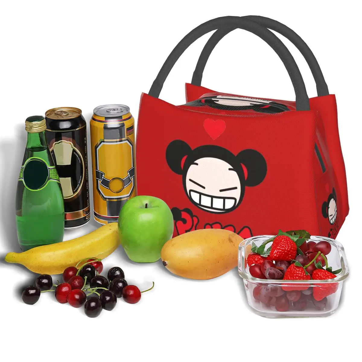 Pucca Anime 학교용 절연 도시락 가방 도시락 보관 식품 상자 누출 방지 용기 쿨러 열 도시락 토트백