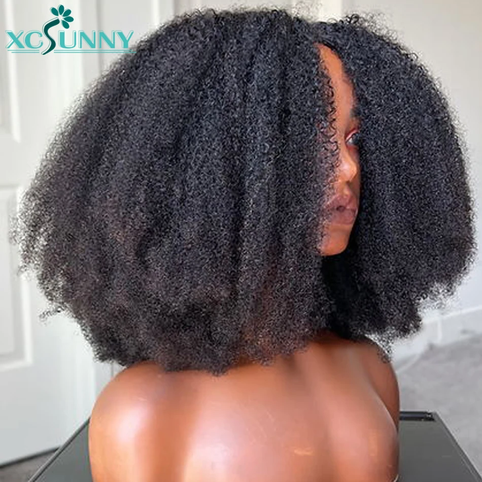 Afro Kinky Curly V Part Human Hair Wig Glueless Wholesale Price Vpart Wig No Leave Out Brazilian Upgrade U Part Wig For Women