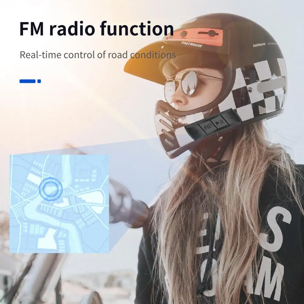 오토바이 헬멧 헤드셋 블루투스 스피커, 무선 이어폰 마이크 키트, 스테레오 FM MP3 플레이어, 방수 스마트 액세서리