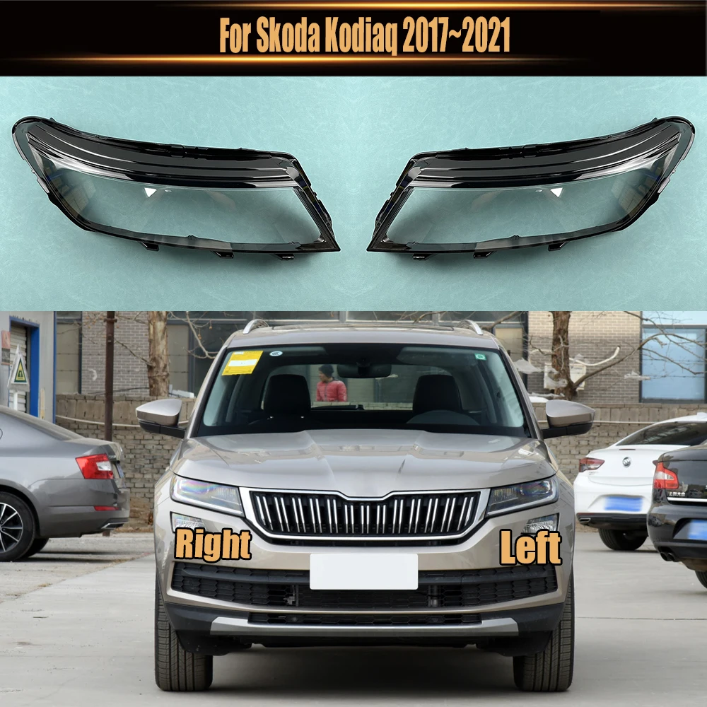 

For Skoda Kodiaq 2017~2021 Headlamp Housing Transparent Lampshade Lamp Shell Masks Headlight Lens Cover Plexiglass