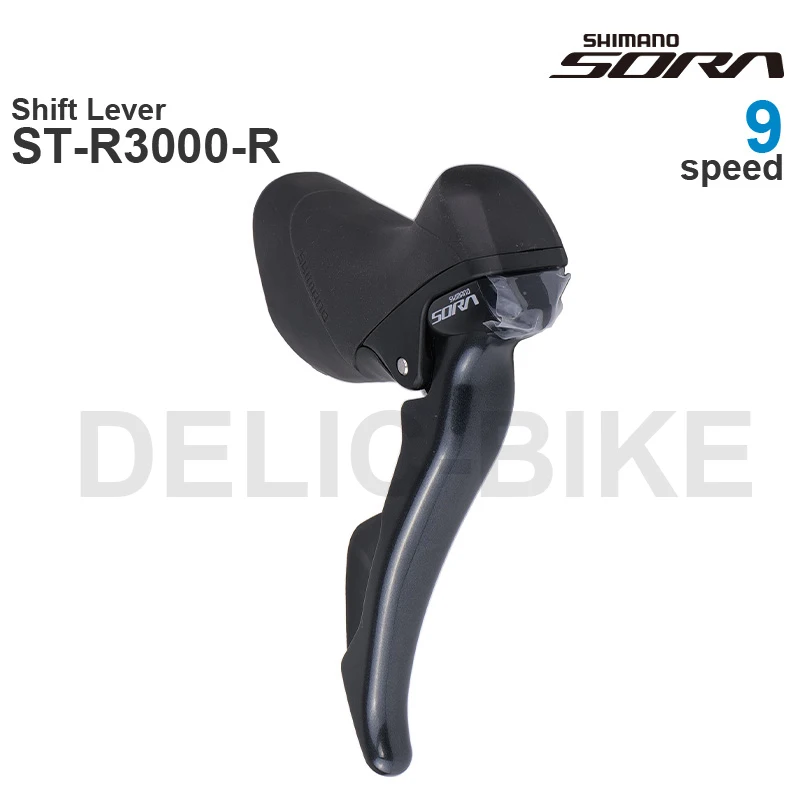 SHIMANO ST-R3000 SORA 2×9s Shimano Sora ST-R3000 2/9-Speed Shift/Brake Lever (Black