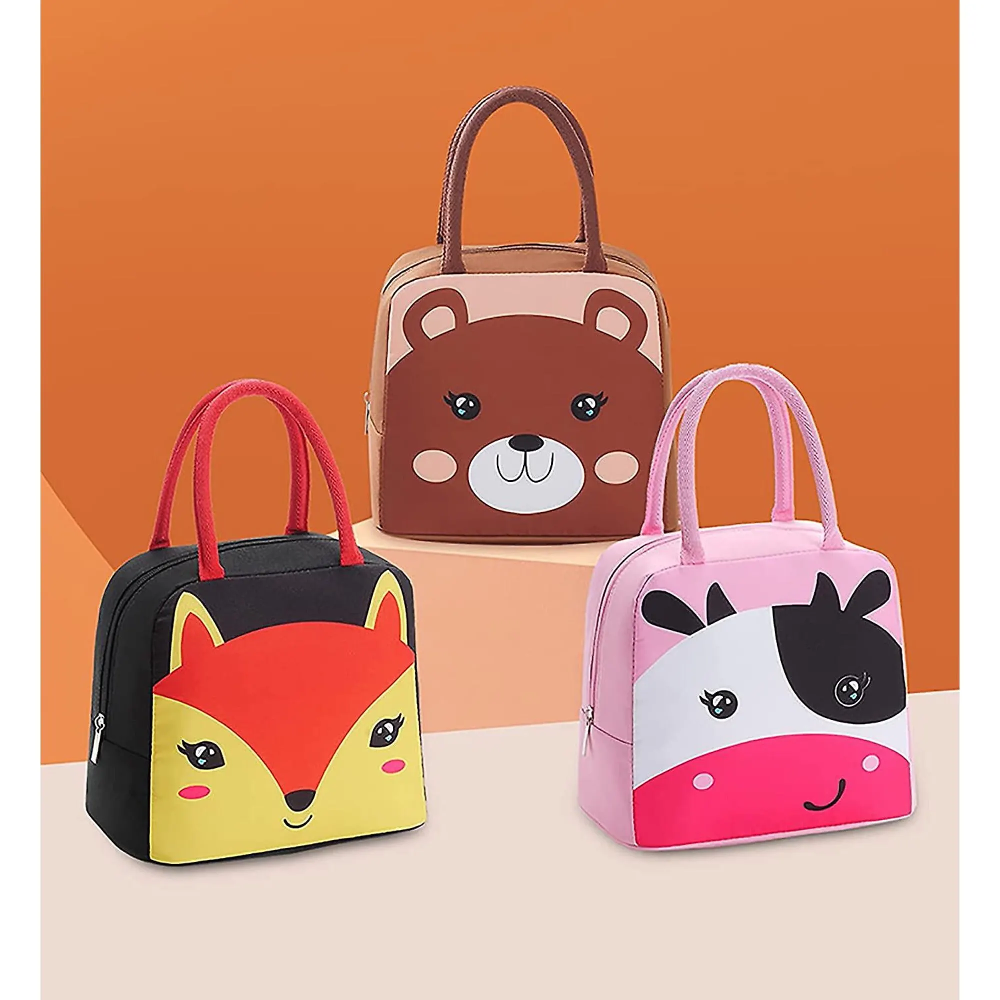Bear Thermal Insulated Lunch Bag Box Portable Reusable Lunch Bag Cooler  Tote Lunch Bag For Boys Girls School Office Picnic