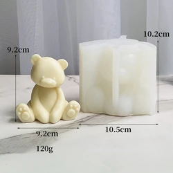Large 3D Sitting Bear Aromatherapy Candle Mold - DIY Cute Animal Craft Kit for Soap and Candle Making (Mold-1)