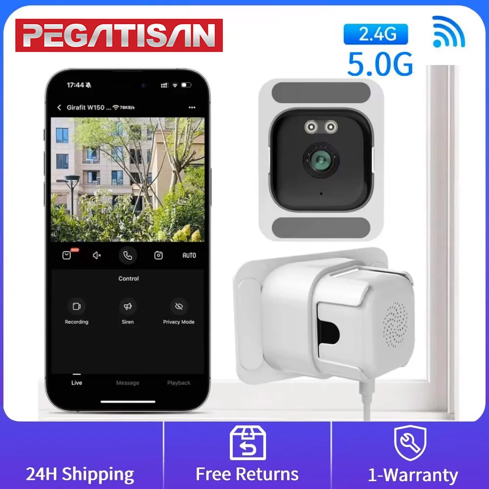 2K HD Smart Window Camera, 2.4G/5G WiFi Indoor Cameras For Home Security Color Night Vision Motion Detection 24/7 Recording 1