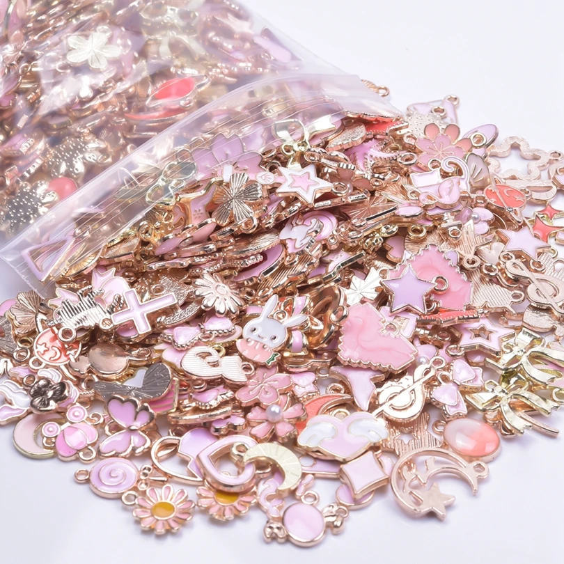 Kawaii Pink Enamel Charms Set 2